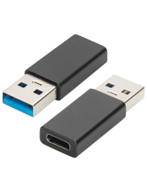 Ewent EW9650 cambiador de género para cable USB Type-A USB Type-C Negro