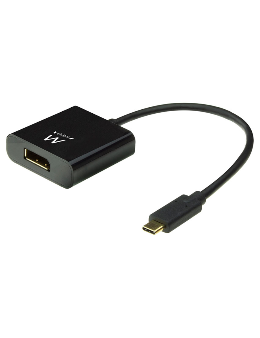 Ewent EW9825 adaptador de cable de vídeo 0,15 m USB Tipo C DisplayPort Negro