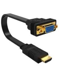 Ewent EW9869 adaptador de cable de vídeo 0,15 m HDMI tipo A (Estándar) VGA (D-Sub) Negro