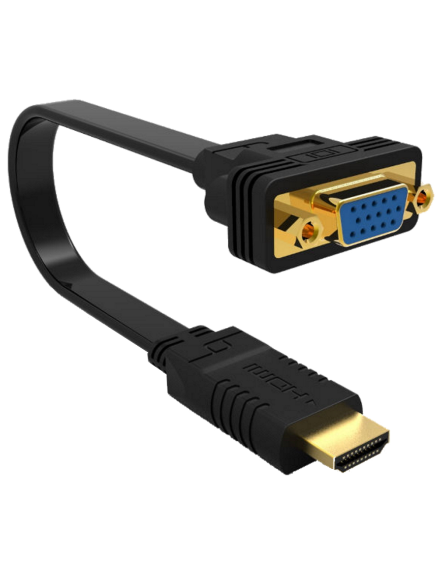 Ewent EW9869 adaptador de cable de vídeo 0,15 m HDMI tipo A (Estándar) VGA (D-Sub) Negro