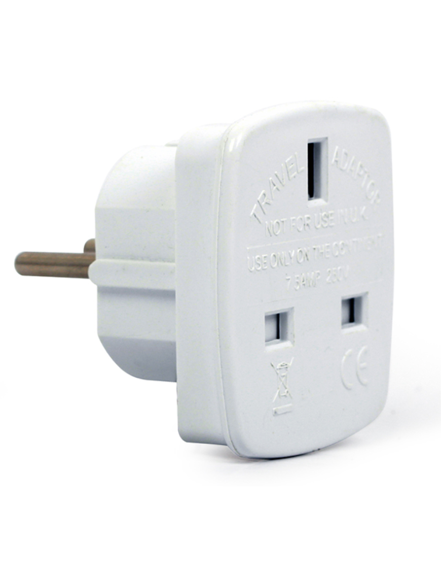 Gembird A-AC-UKEU-001 adaptador de enchufe eléctrico Tipo G (RU) Tipo F Blanco
