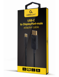 Gembird A-CM-DPM-01 adaptador de cable de vídeo 2 m USB Tipo C DisplayPort Negro