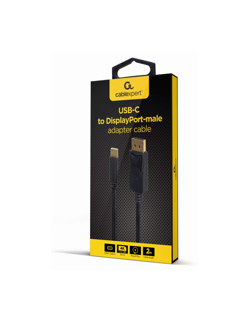 Gembird A-CM-DPM-01 adaptador de cable de vídeo 2 m USB Tipo C DisplayPort Negro