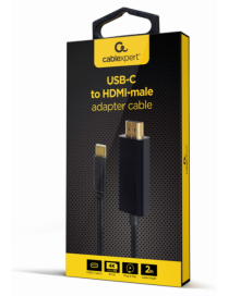 Gembird A-CM-HDMIM-01 adaptador de cable de vídeo 2 m USB Tipo C HDMI Negro