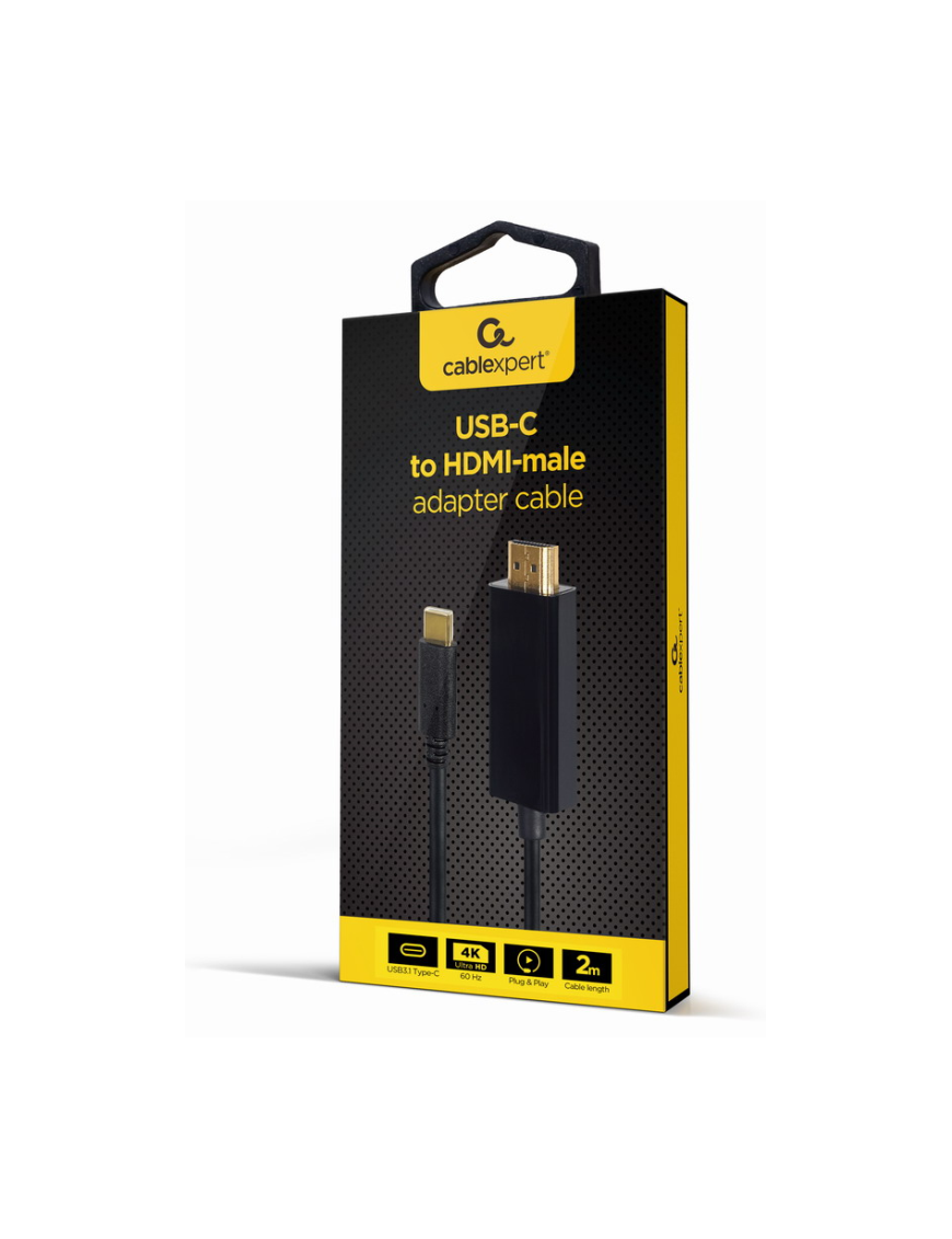 Gembird A-CM-HDMIM-02 adaptador de cable de vídeo 2 m USB Tipo C HDMI Negro