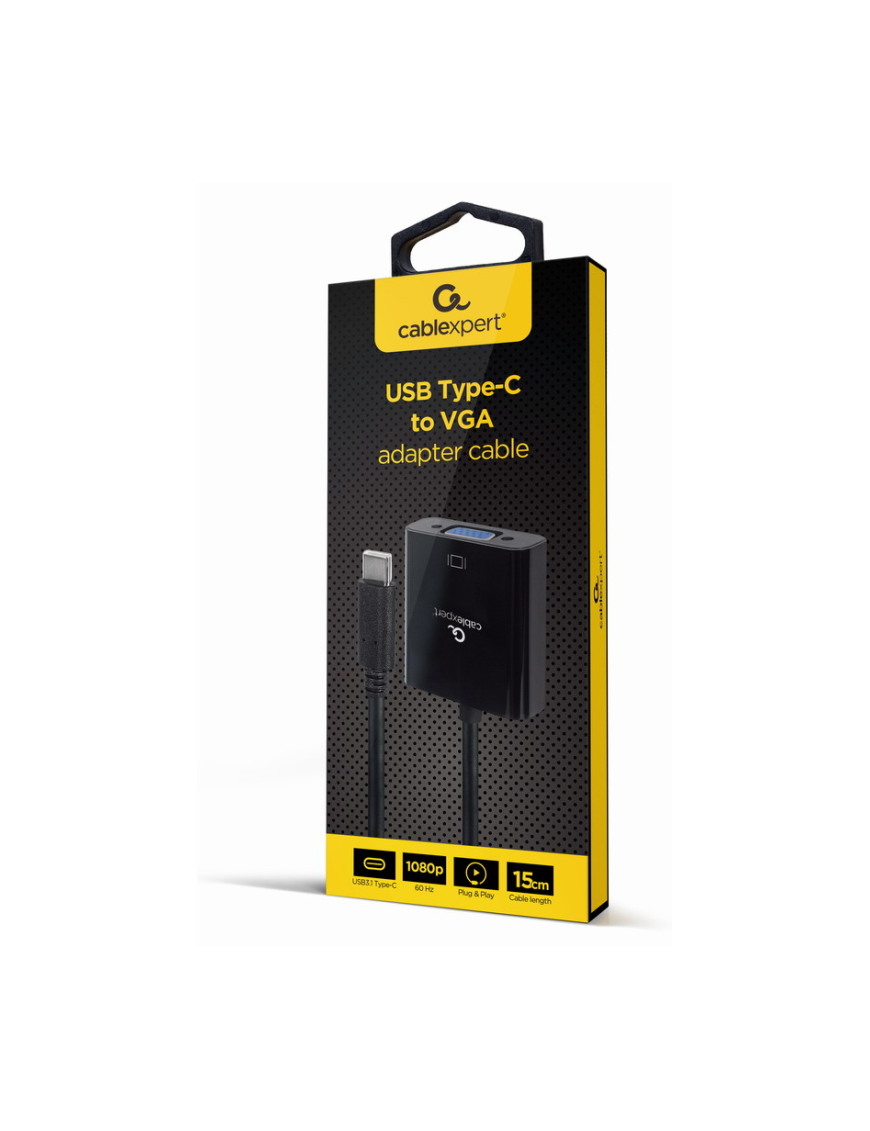 Gembird A-CM-VGAF-01 Adaptador gráfico USB 1920 x 1080 Pixeles Negro