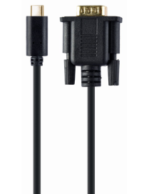 Gembird A-CM-VGAM-01 adaptador de cable de vídeo 2 m USB C VGA (D-Sub) Negro