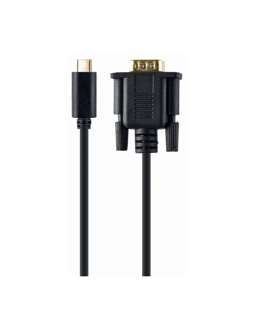 Gembird A-CM-VGAM-01 adaptador de cable de vídeo 2 m USB C VGA (D-Sub) Negro