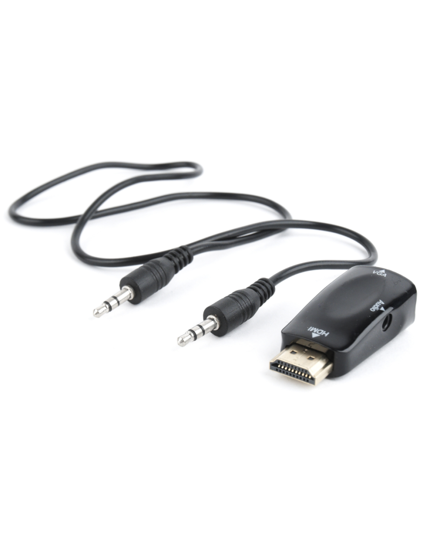 Gembird A-HDMI-VGA-02 cambiador de género para cable VGA (D-Sub) Negro