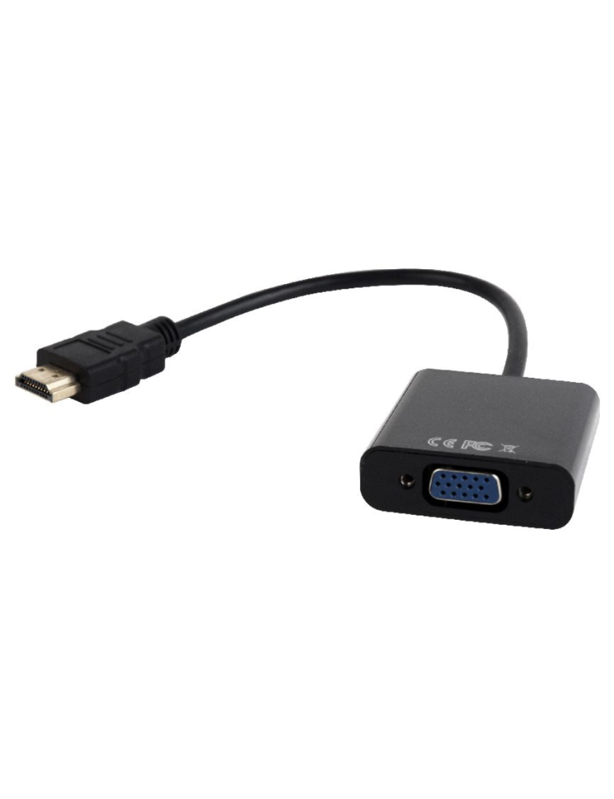 Gembird A-HDMI-VGA-03 adaptador de cable de vídeo 0,15 m HDMI tipo A (Estándar) VGA (D-Sub) Negro