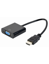 Gembird A-HDMI-VGA-04 adaptador de cable de vídeo 0,15 m VGA (D-Sub) HDMI tipo A (Estándar) Negro
