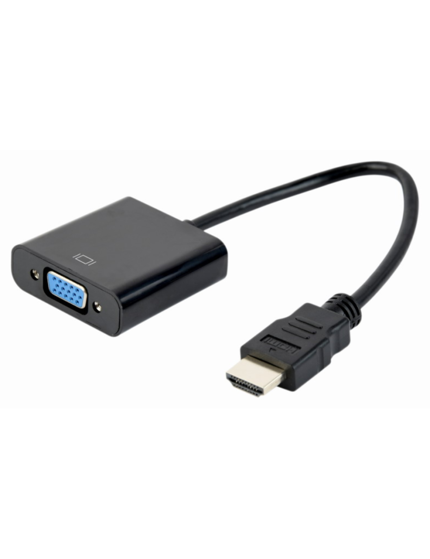 Gembird A-HDMI-VGA-04 adaptador de cable de vídeo 0,15 m VGA (D-Sub) HDMI tipo A (Estándar) Negro