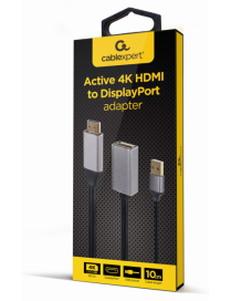 Gembird A-HDMIM-DPF-02 adaptador de cable de vídeo 0,1 m HDMI tipo A (Estándar) DisplayPort Negro