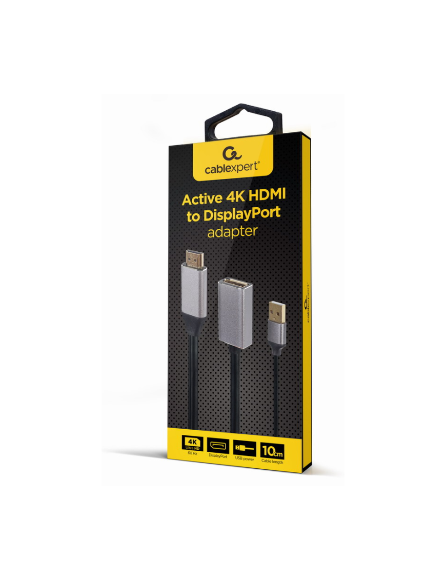 Gembird A-HDMIM-DPF-02 adaptador de cable de vídeo 0,1 m HDMI tipo A (Estándar) DisplayPort Negro