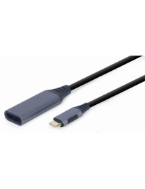 Gembird A-USB3C-DPF-01 adaptador de cable de vídeo 0,15 m USB Tipo C DisplayPort Negro, Gris