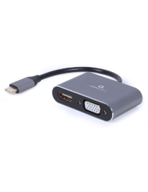 Gembird A-USB3C-HDMIVGA-01 Adaptador gráfico USB 3840 x 2160 Pixeles Gris