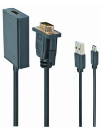 Gembird A-VGA-HDMI-01 adaptador de cable de vídeo 0,15 m HDMI tipo A (Estándar) VGA (D-Sub) Negro