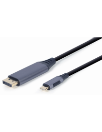 Gembird CC-USB3C-DPF-01-6 adaptador de cable de vídeo 1,8 m USB Tipo C DisplayPort Negro, Gris