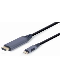Gembird CC-USB3C-HDMI-01-6 adaptador de cable de vídeo 1,8 m USB Tipo C HDMI tipo A (Estándar) Negro, Gris