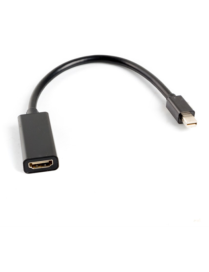 Lanberg AD-0005-BK adaptador de cable de vídeo 0,2 m Mini DisplayPort HDMI tipo A (Estándar) Negro