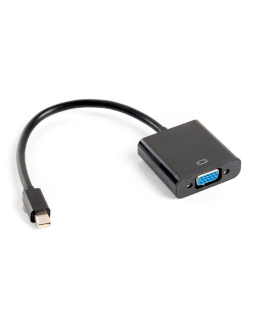 Lanberg AD-0006-BK adaptador de cable de vídeo 0,2 m VGA (D-Sub) Mini DisplayPort Negro