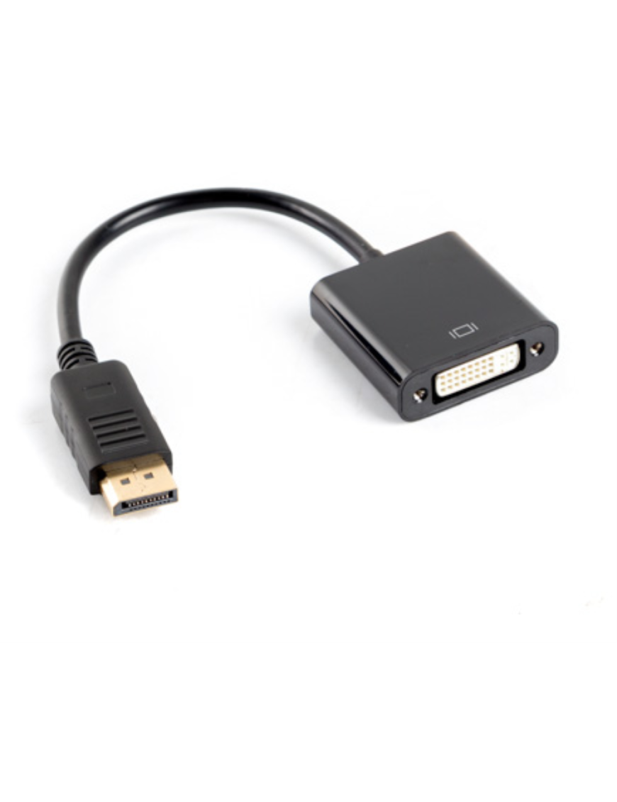 Lanberg AD-0007-BK adaptador de cable de vídeo 0,1 m DisplayPort DVI-D Negro