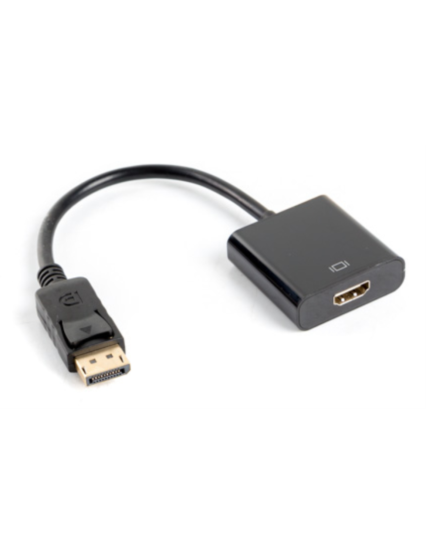 Lanberg AD-0009-BK adaptador de cable de vídeo 0,1 m DisplayPort HDMI tipo A (Estándar) Negro