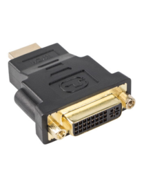 Lanberg AD-0014-BK cambiador de género para cable HDMI DVI-D (F) (24 + 5) Negro