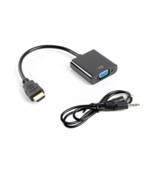 Lanberg AD-0017-BK adaptador de cable de vídeo 0,2 m VGA (D-Sub) HDMI tipo A (Estándar) Negro