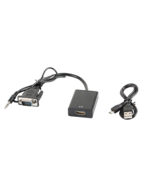 Lanberg AD-0021-BK adaptador de cable de vídeo 0,2 m HDMI tipo A (Estándar) VGA (D-Sub) Negro