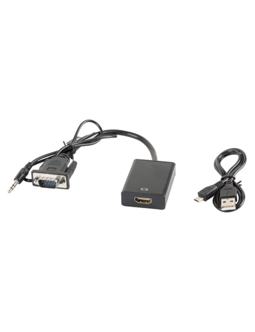 Lanberg AD-0021-BK adaptador de cable de vídeo 0,2 m HDMI tipo A (Estándar) VGA (D-Sub) Negro