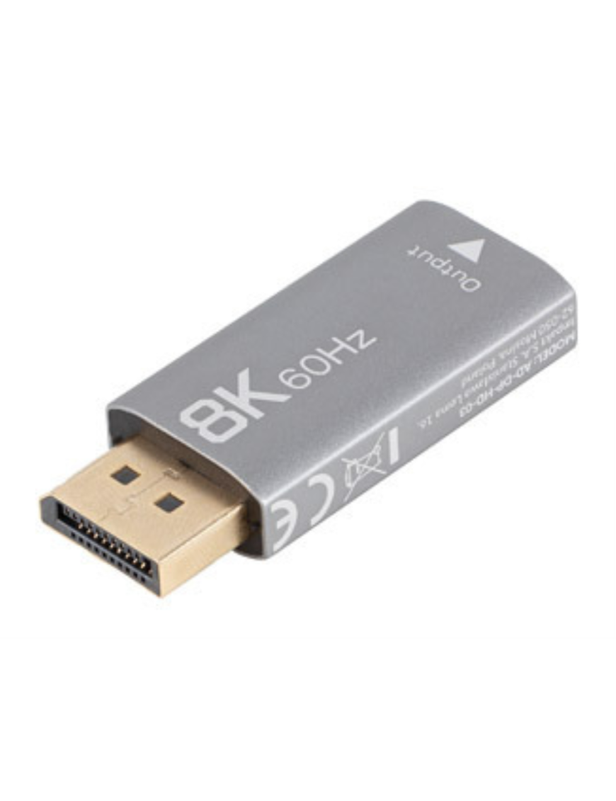 Lanberg AD-DP-HD-03 adaptador de cable de vídeo 0 m DisplayPort HDMI Plata