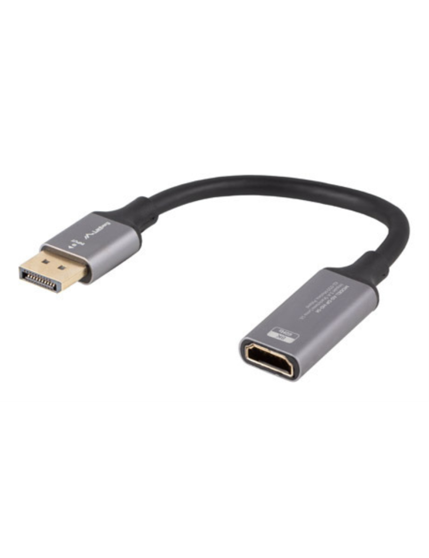 Lanberg AD-DP-HD-04 adaptador de cable de vídeo 0,2 m DisplayPort HDMI Plata, Negro