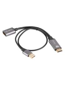 Lanberg AD-HD-DP-02 adaptador de cable de vídeo 0,2 m HDMI tipo A (Estándar) DisplayPort Plata