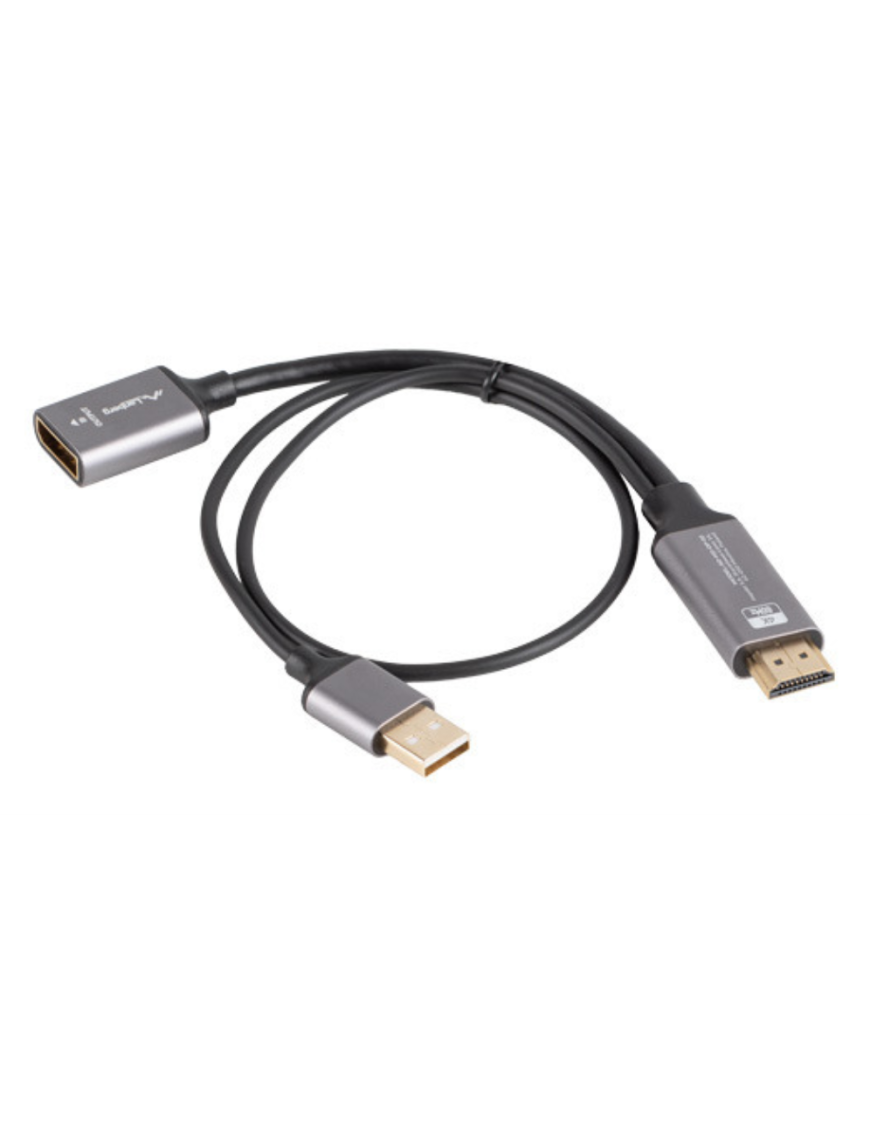Lanberg AD-HD-DP-02 adaptador de cable de vídeo 0,2 m HDMI tipo A (Estándar) DisplayPort Plata
