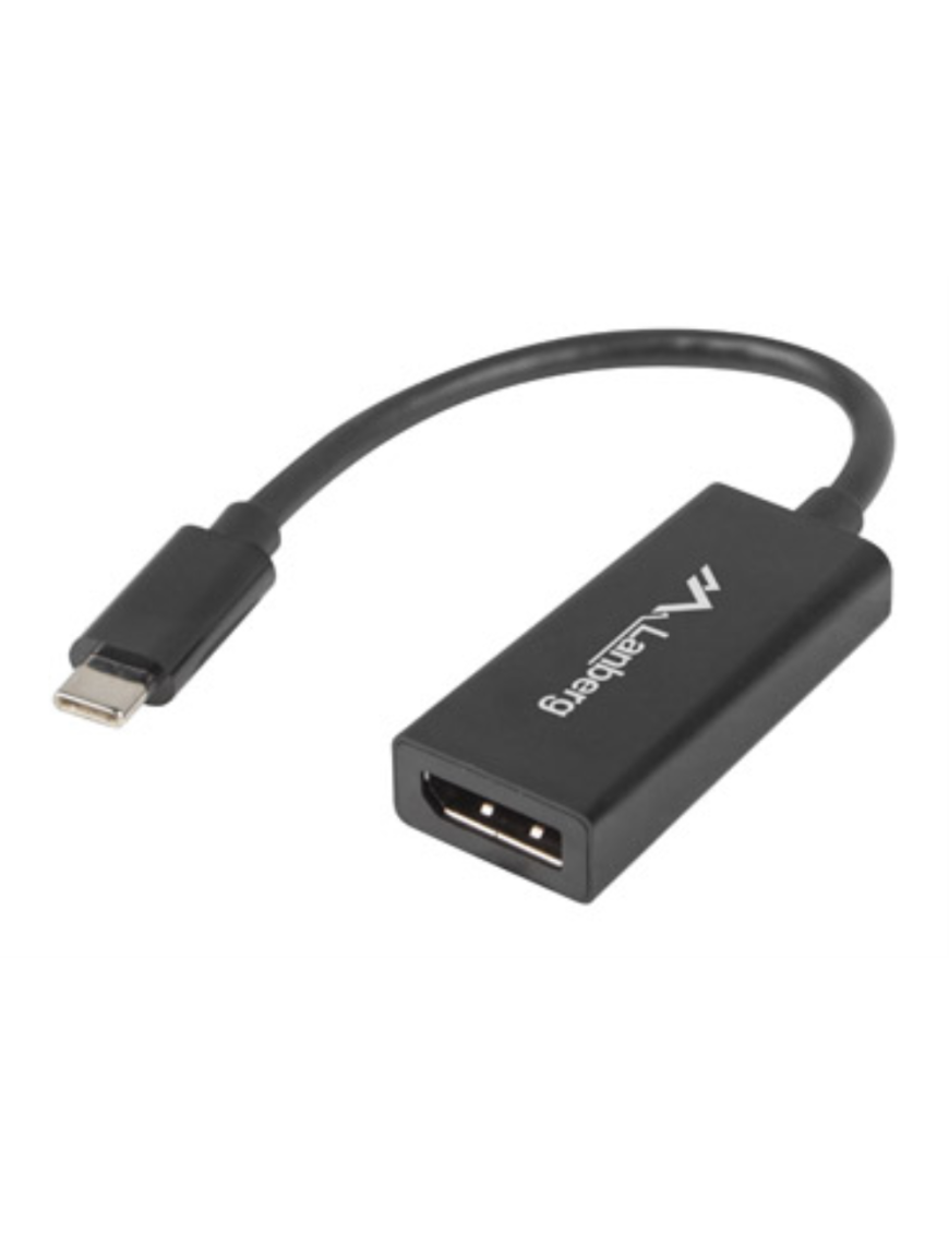 Lanberg AD-UC-DP-01 adaptador de cable de vídeo 0,15 m USB Tipo C DisplayPort Negro