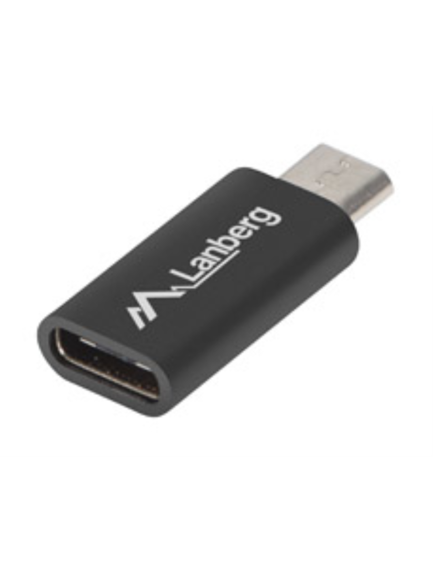 Lanberg AD-UC-UM-01 cambiador de género para cable Micro-USB 2.0 Type B USB 2.0 Type C Negro