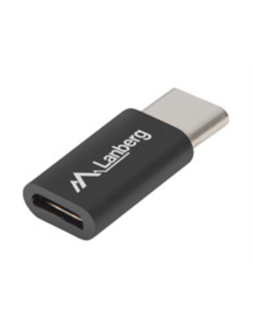 Lanberg AD-UC-UM-02 cambiador de género para cable USB 2.0 Type C Micro-USB 2.0 Type B Negro