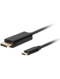 Lanberg CA-CMDP-10CU-0018-BK adaptador de cable de vídeo 1,8 m USB Tipo C DisplayPort Negro