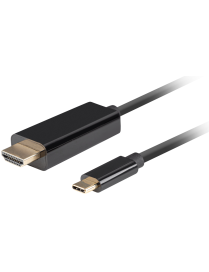 Lanberg CA-CMHD-10CU-0005-BK adaptador de cable de vídeo 0,5 m USB Tipo C HDMI Negro