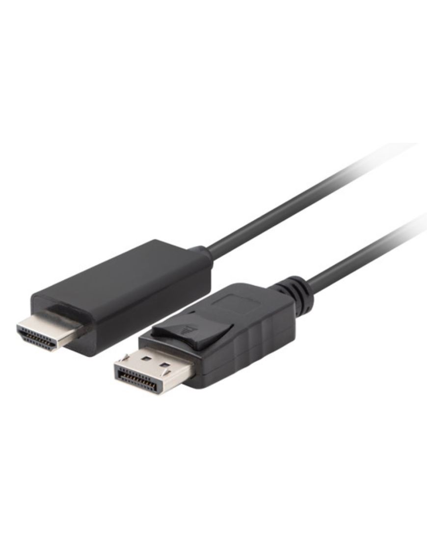 Lanberg CA-DPHD-11CC-0018-BK cambiador de género para cable DisplayPort HDMI Negro