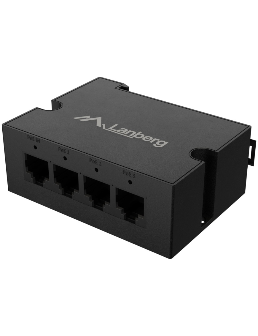 Lanberg DIN-FE4-AT-30W adaptador e inyector de PoE Ethernet rápido