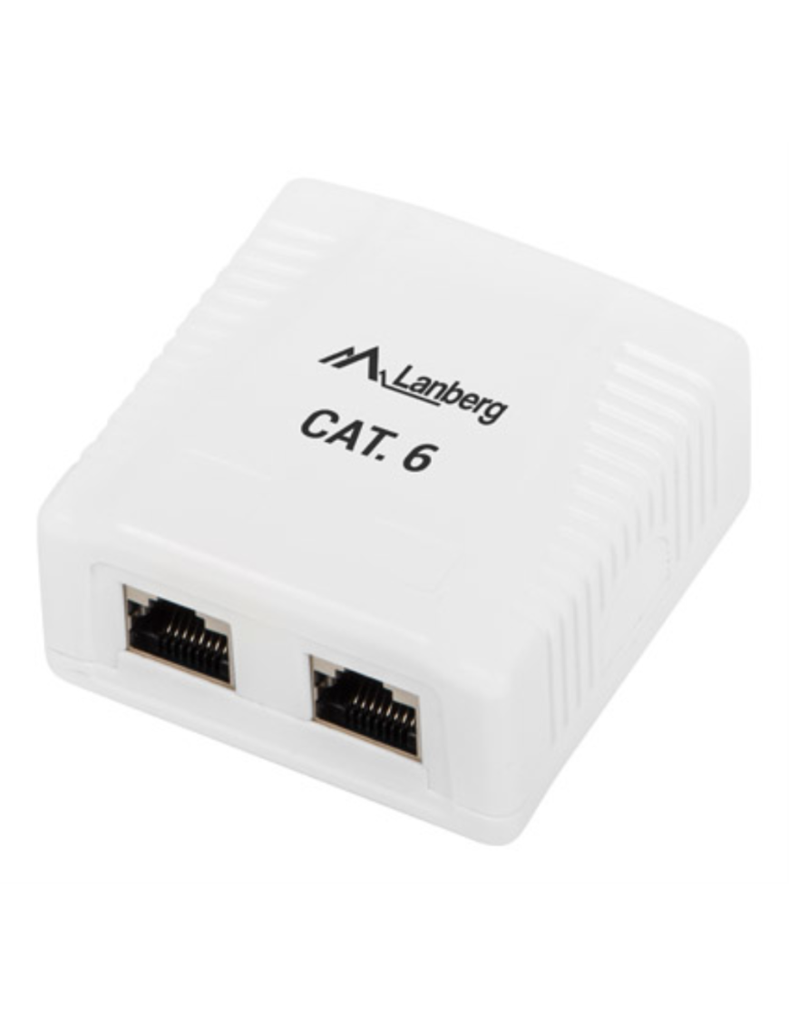 Lanberg OS6-0002-W cambiador de género para cable 2 x RJ-45 Blanco