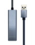 AISENS Conversor USB 3.0 a ethernet gigabit 10/100/1000 Mbps + Hub 3 x USB 3.0, Gris, 15 cm