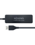 AISENS Hub USB 2.0, Tipo A/M - 4 x Tipo A/H, Negro, 30 cm