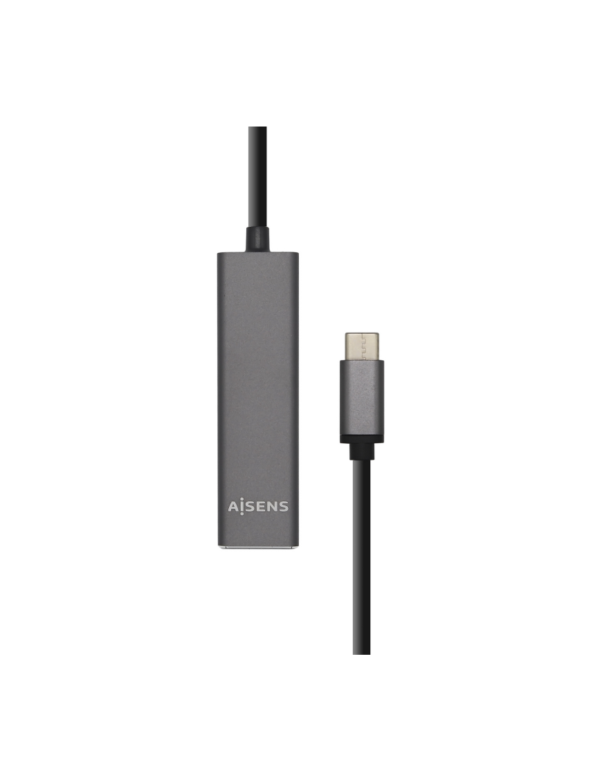 AISENS Hub USB 3.1 USB-C, USB-C/M - 4 x Tipo A/H, Gris, 15 cm