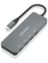 AISENS Hub USB 3.2 Gen2 10G USB-C, USB-C/M-4xUSB-C/H, Gris, 15cm