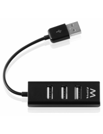 Ewent EW1123 hub de interfaz USB 2.0 480 Mbit/s Negro