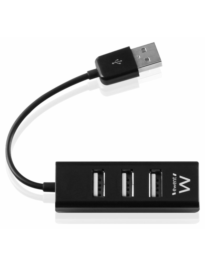 Ewent EW1123 hub de interfaz USB 2.0 480 Mbit/s Negro