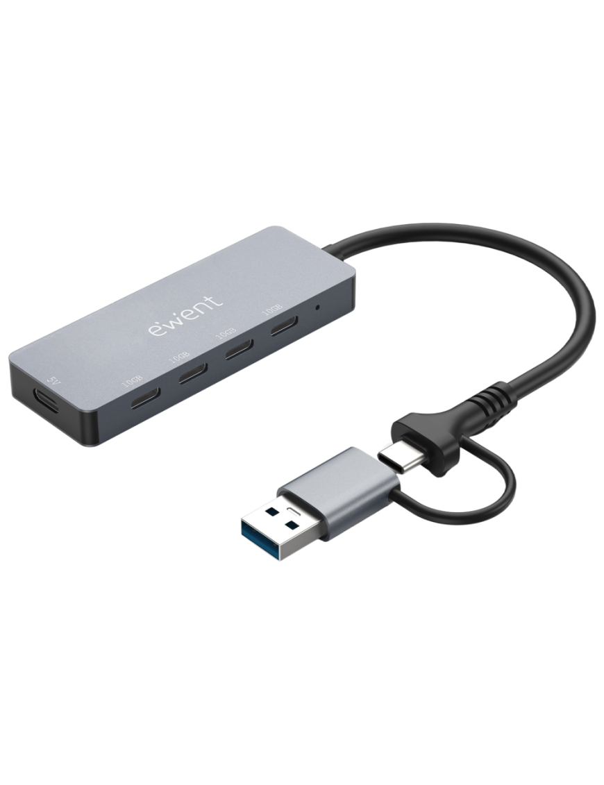 Ewent EW1151 hub de interfaz USB Tipo C 10000 Mbit/s Gris